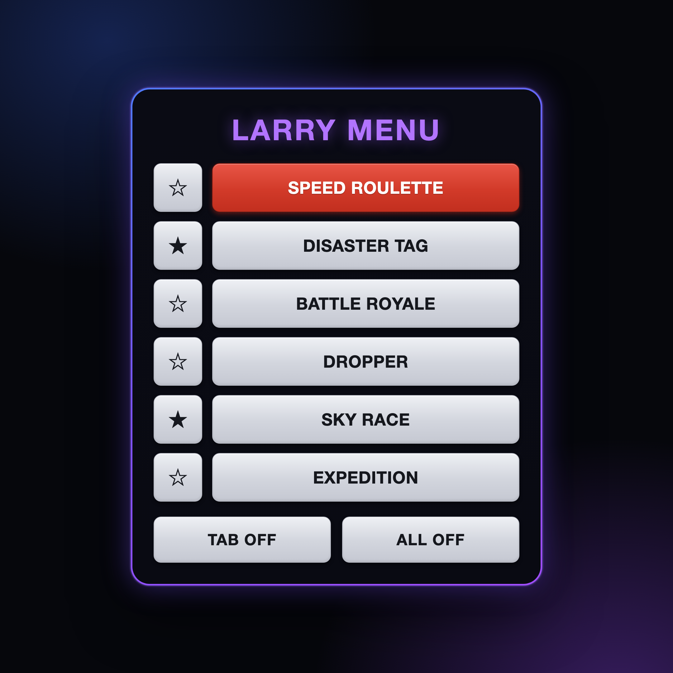 Larry Menu in-game UI